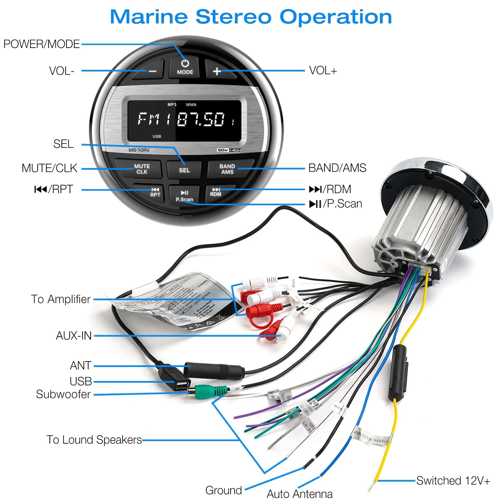 Radio Marino Bluetooth para Bote: Receptor de Audio para - Image 7