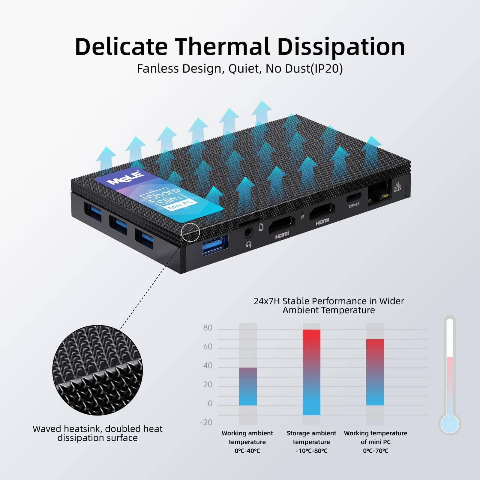 Alternative view of Mini PC MeLE Quieter2Q sin ventilador, Celeron J4125 8GB
