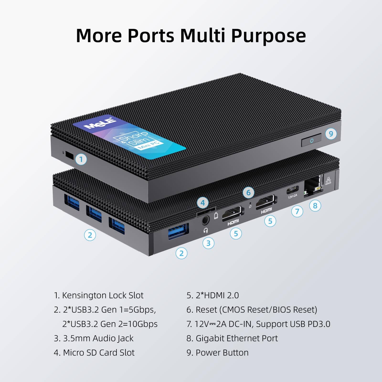 Alternative view of Mini PC Fanless Quieter3Q 11th Gen N5105 16GB 512GB,