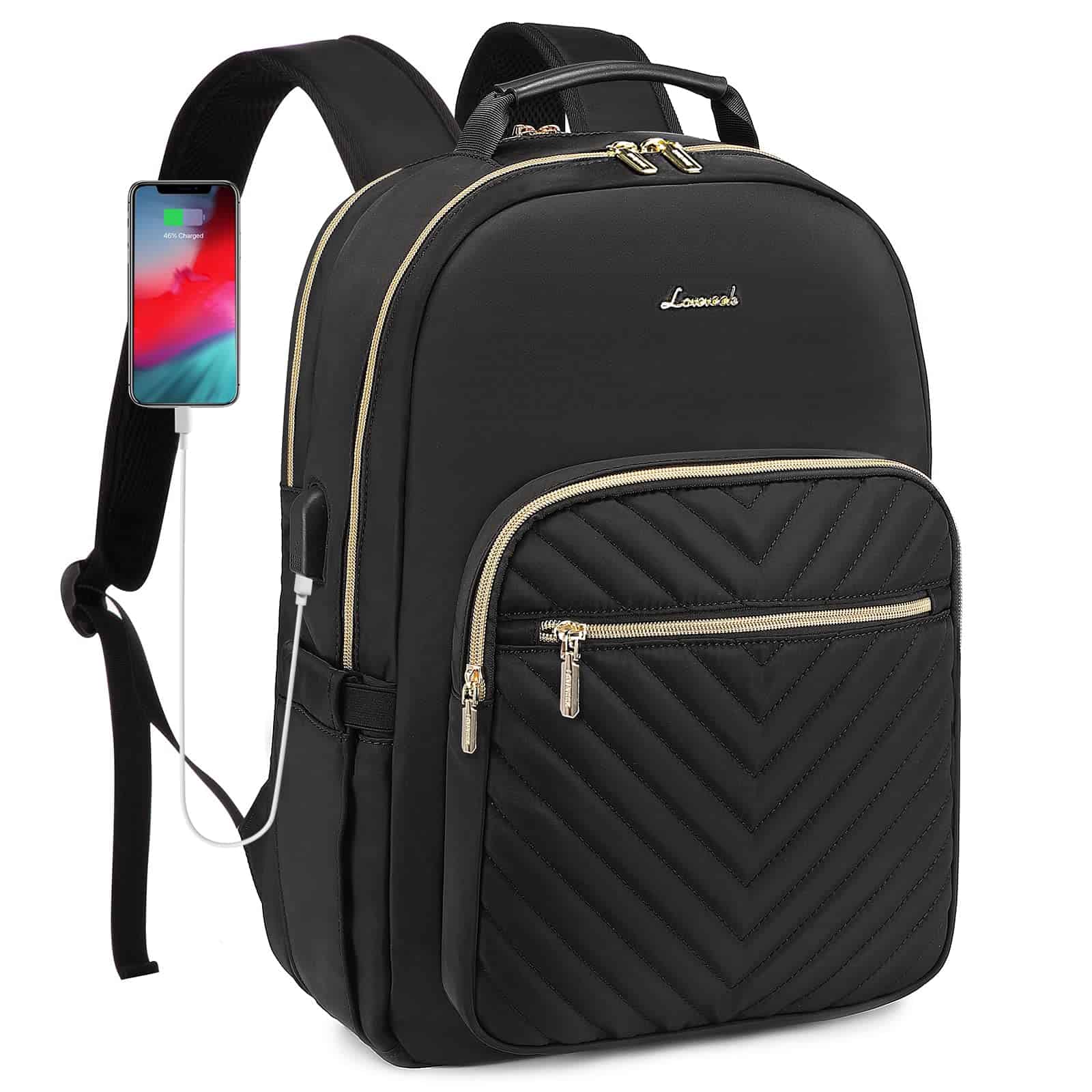 Mochila Para Portátil LOVEBOOK De 15.6'' Para Mujeres -Negro
