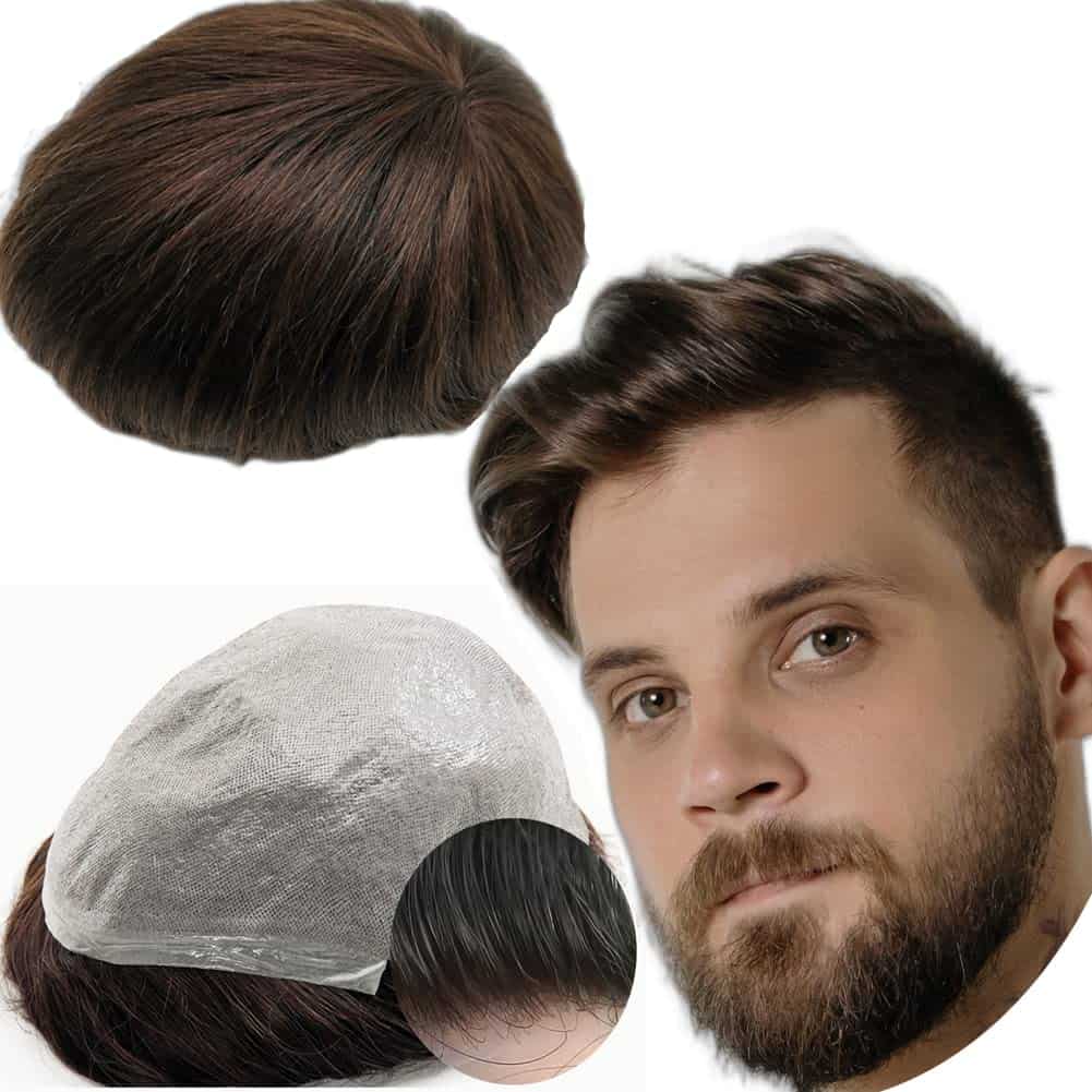 YANAHAIR Peluca para Hombres Toupée de Pelo para Hombres