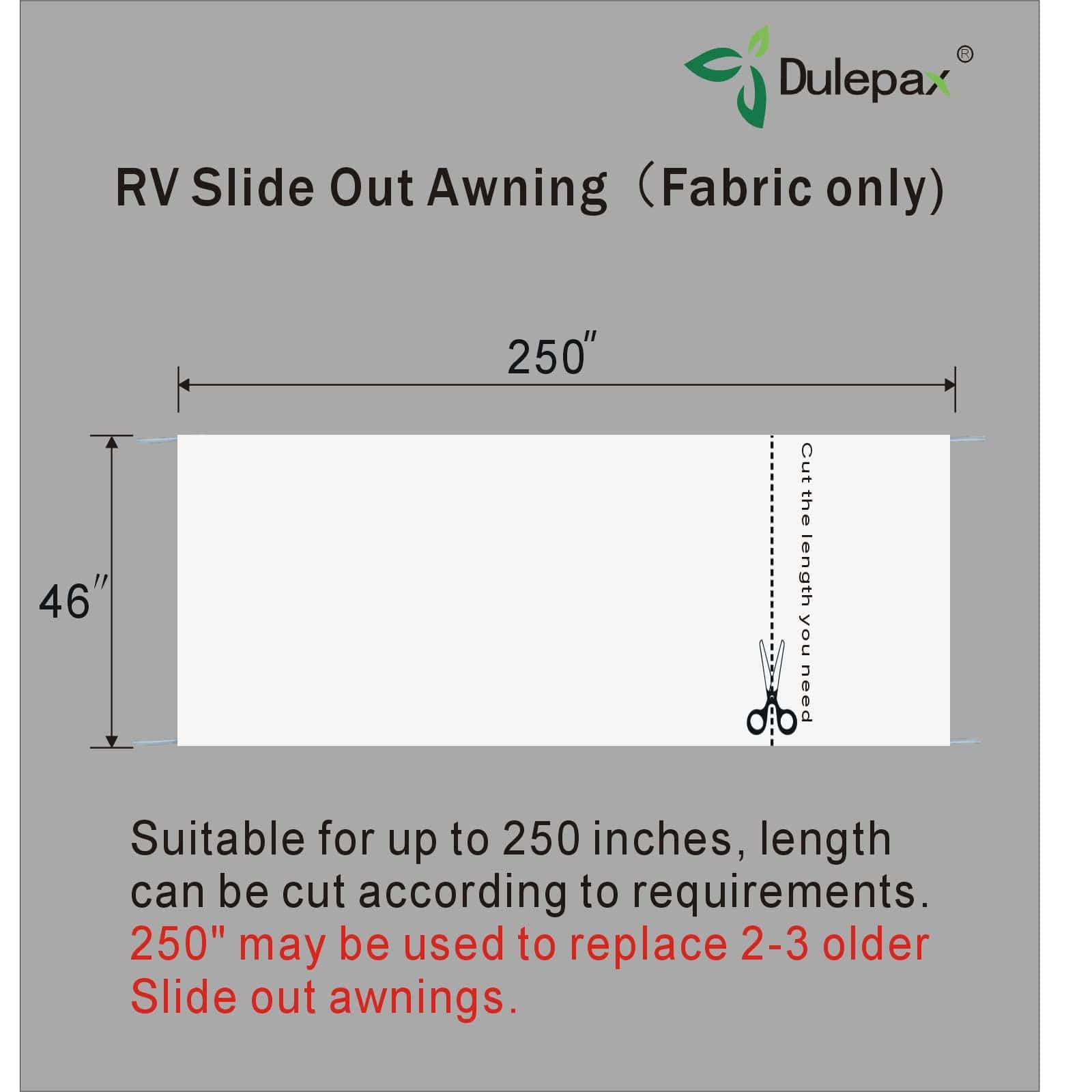 Tela de repuesto para toldo Dulepax-RV Slide Out -(46" x - Image 4