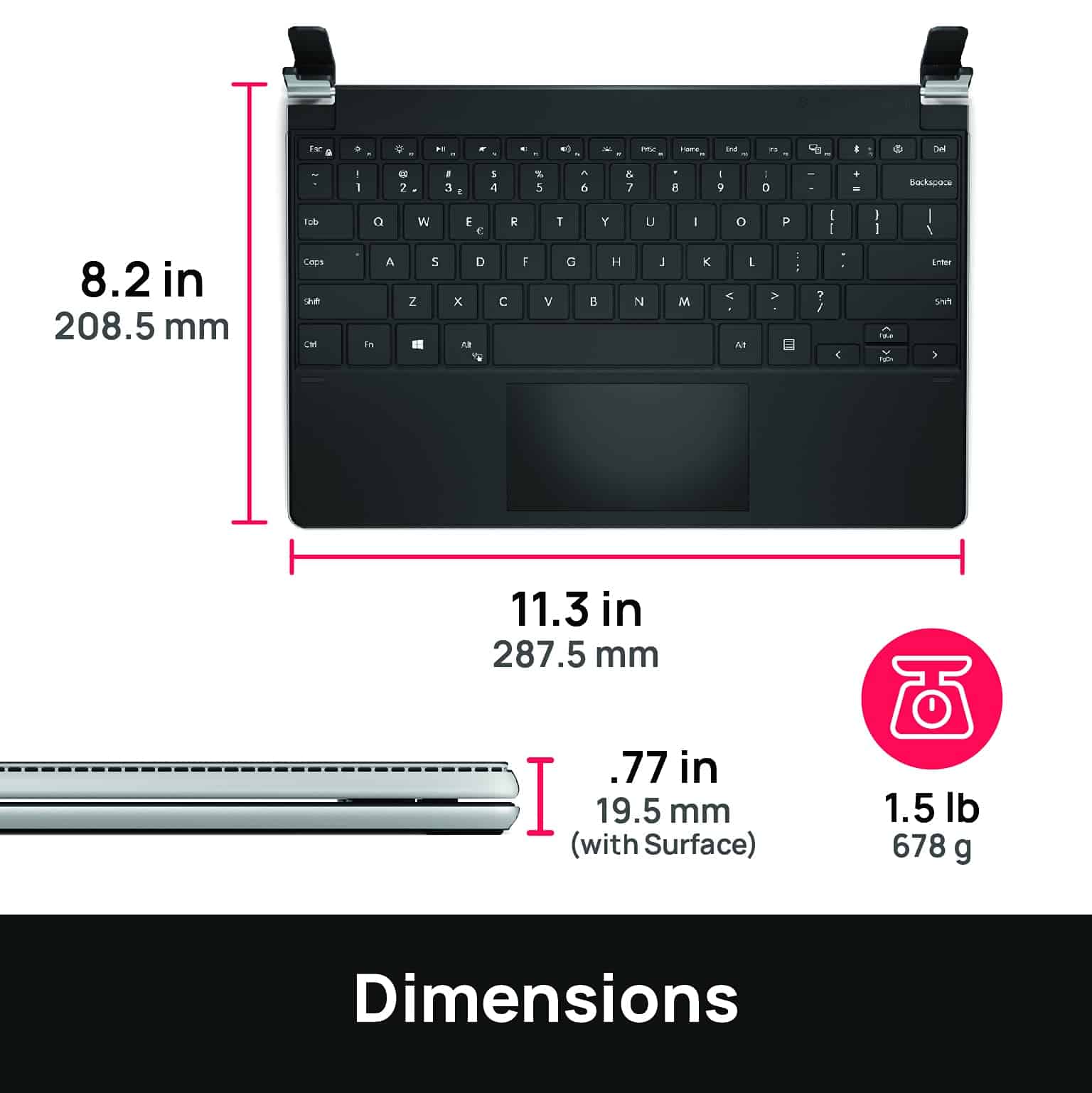 Teclado inalámbrico Brydge Microsoft Surface Pro+ con - Imagen 5