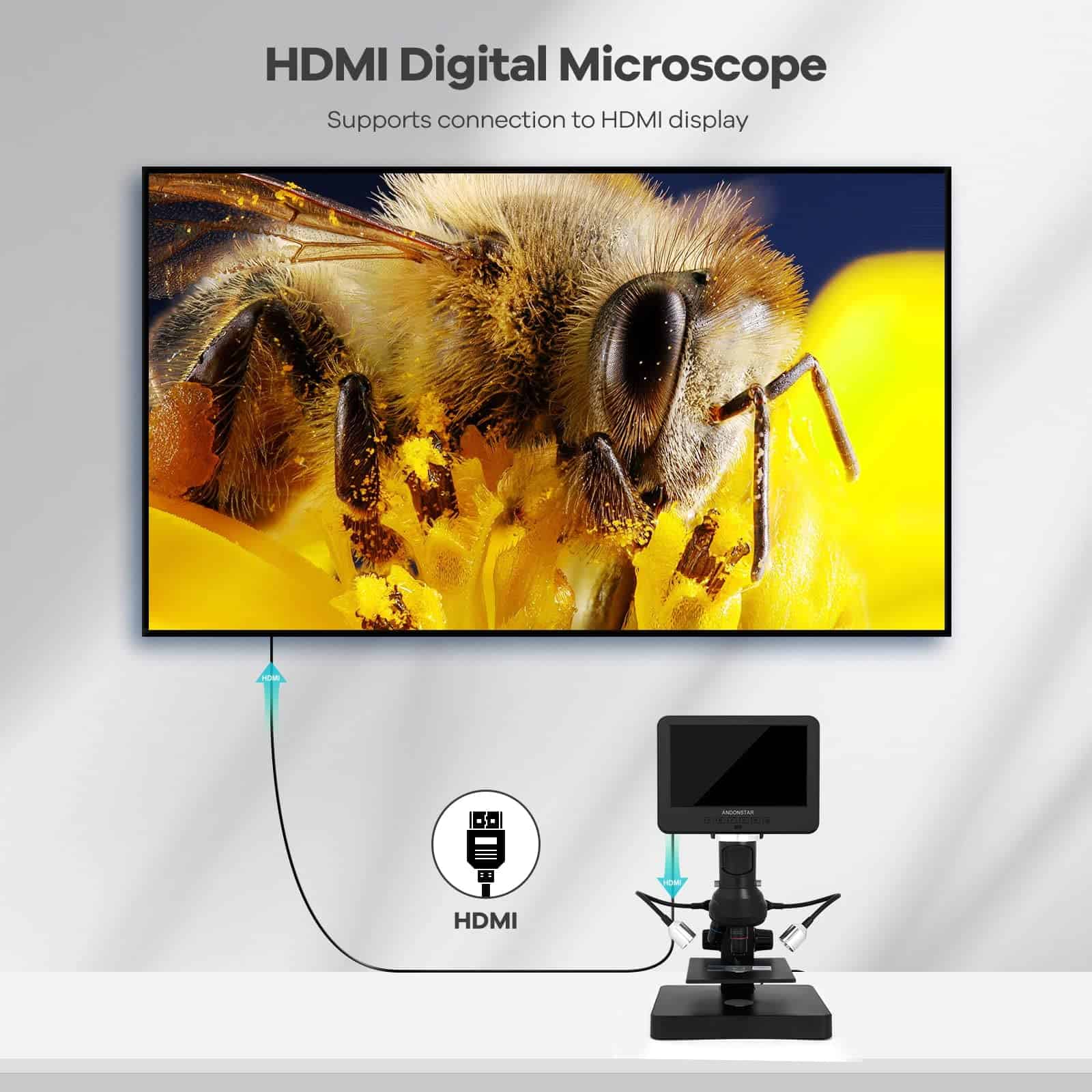 Microscopio Digital Andonstar AD246S-P HDMI con Pantalla de - Image 5