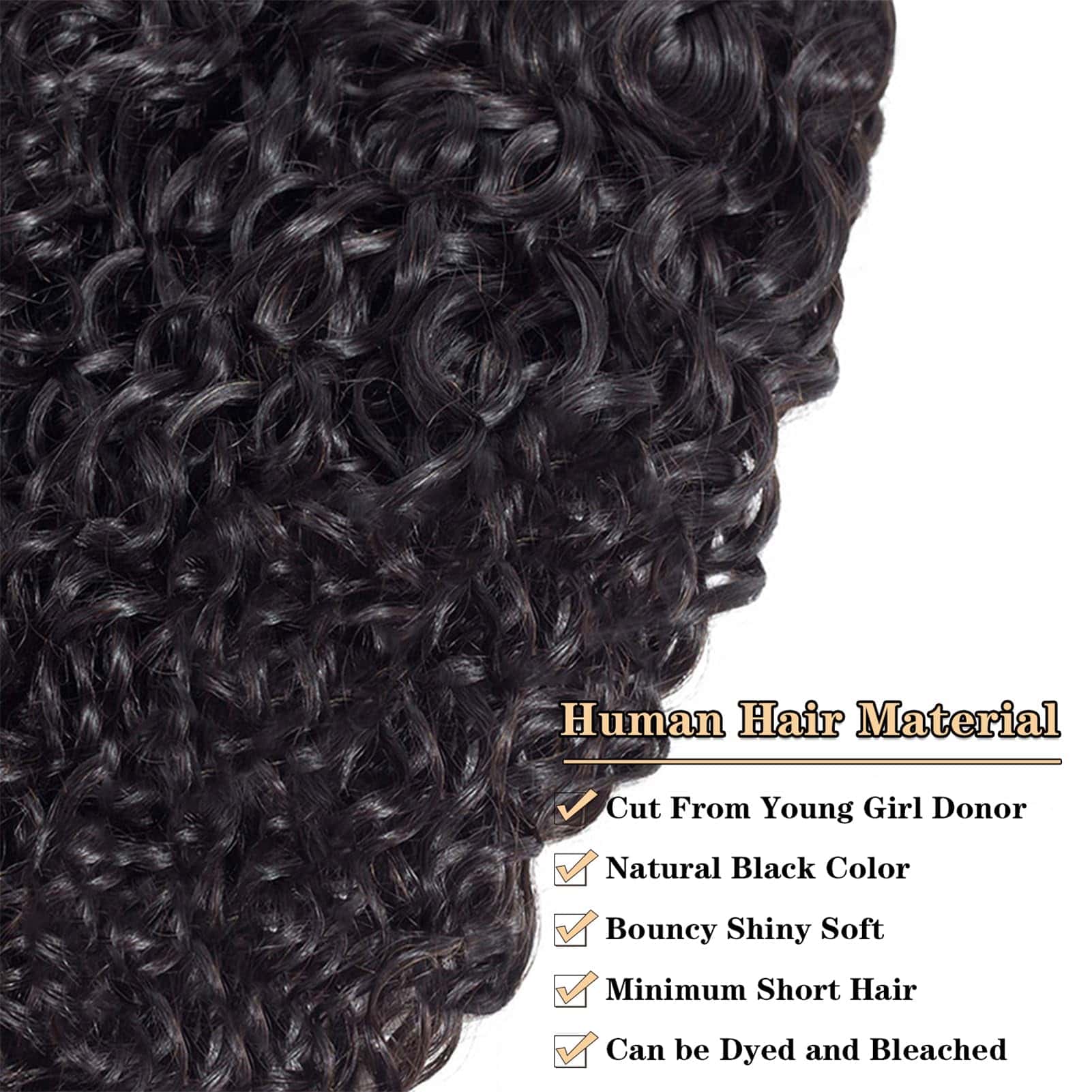 Alternative view of Paquetes de Cabello Humano Rizado 12A 18" 18" 18" 300g