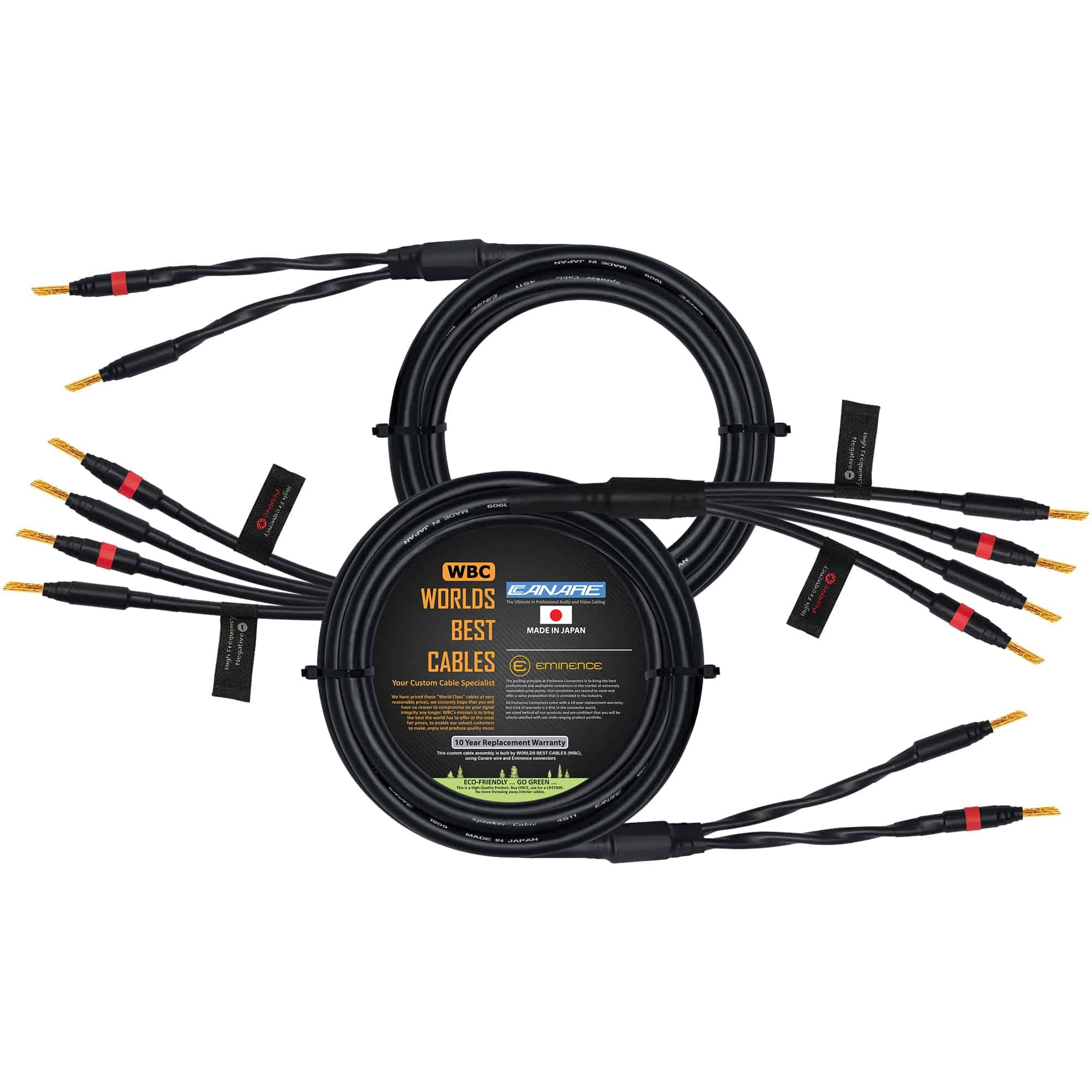 WORLDS BEST CABLES 15 Foot – Canare 4S11 – Cable de altavoz