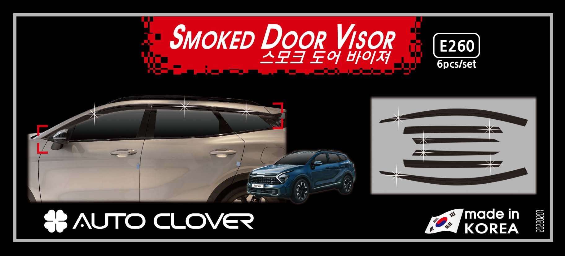AUTOCLOVER Deflectores de Ventana Lateral con Tinte Negro