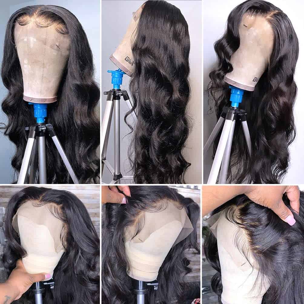 Sunelk Peluca de Encaje Ondulado Cuerpo de Cabello Humano - Imagen 5