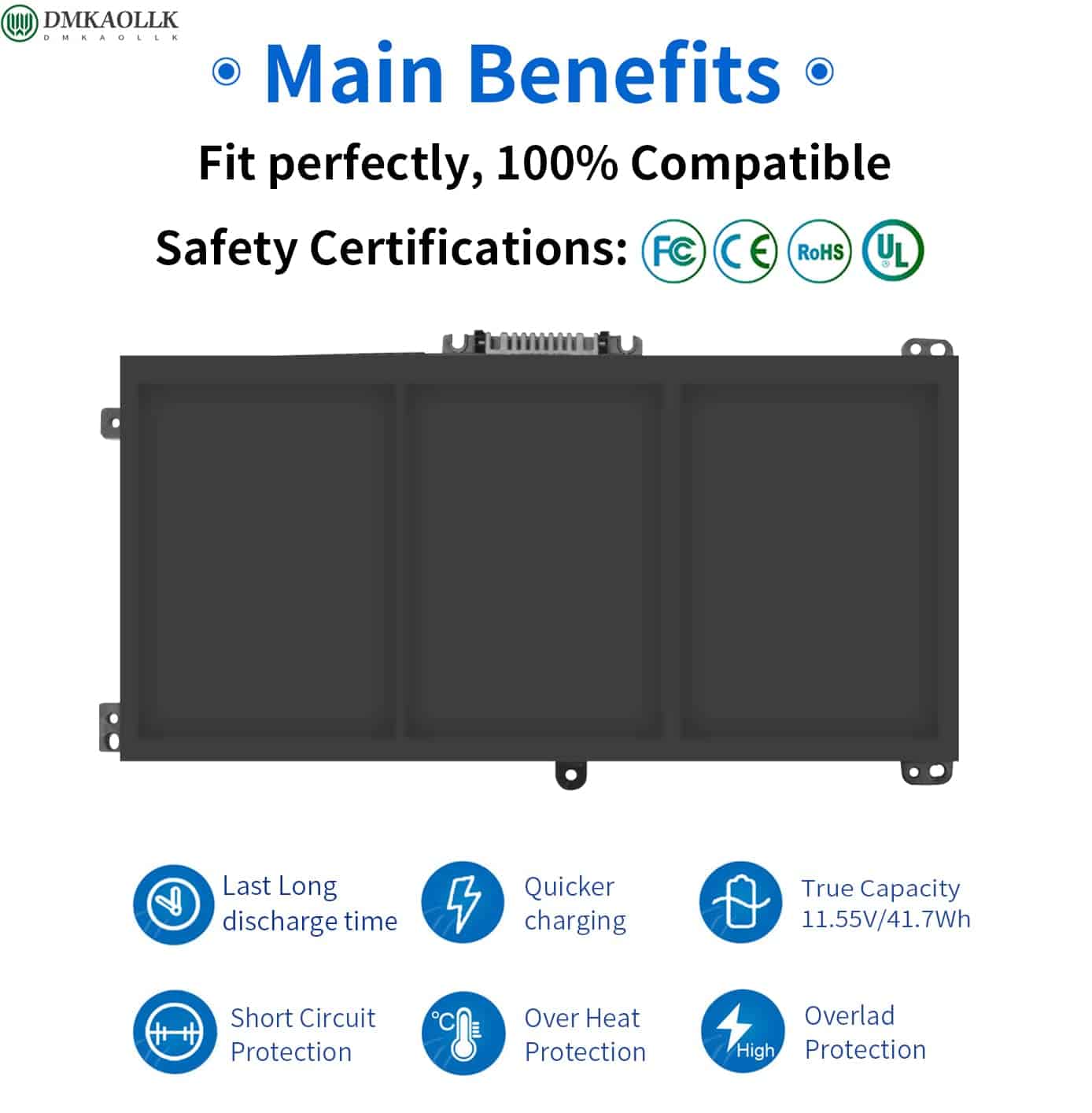 Batería Bk03xl 916811-855 Para Hp Pavilion X360 Convertible - Imagen 6