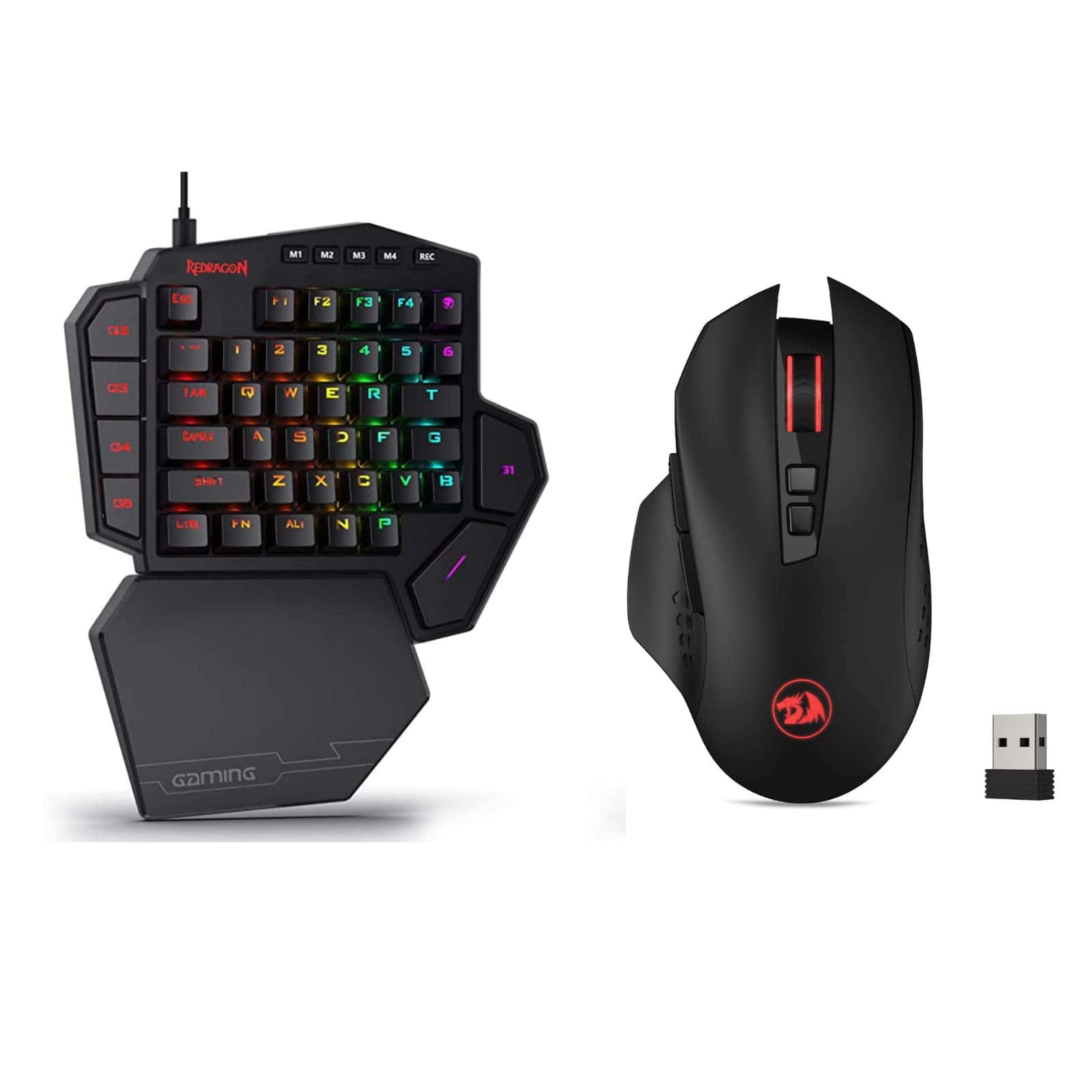 Teclado Redragon K585 de Una Mano con Mouse Inalámbrico M656