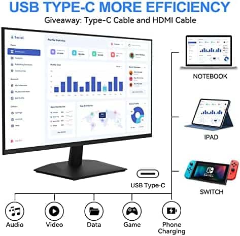 Monitor SANSUI 24'' FHD 75Hz USB C HDMI VGA 3.5mm 3000:1 - Imagen 4