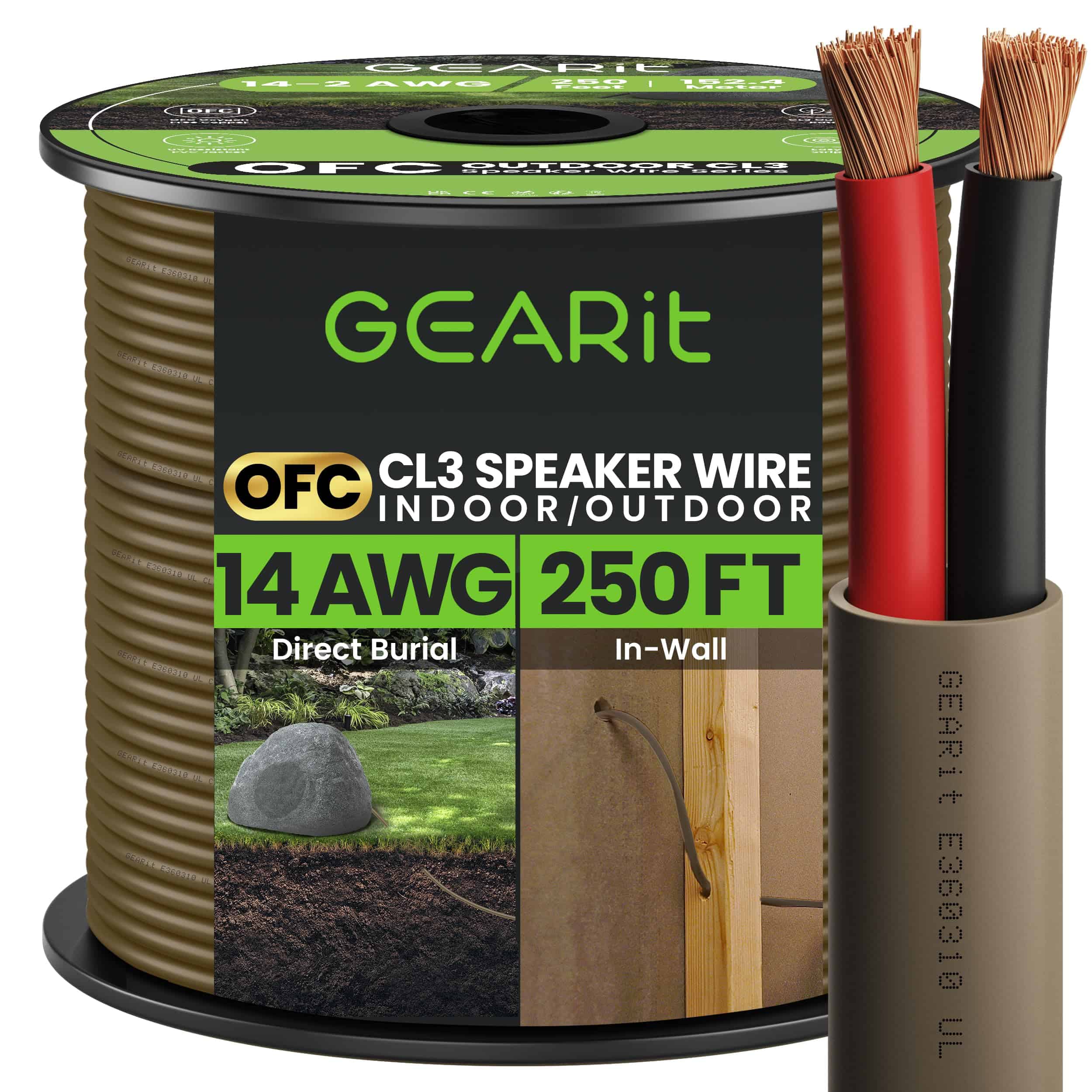 Cable para Altavoz GEARit de Exterior Calibre 14 (250 Pies)