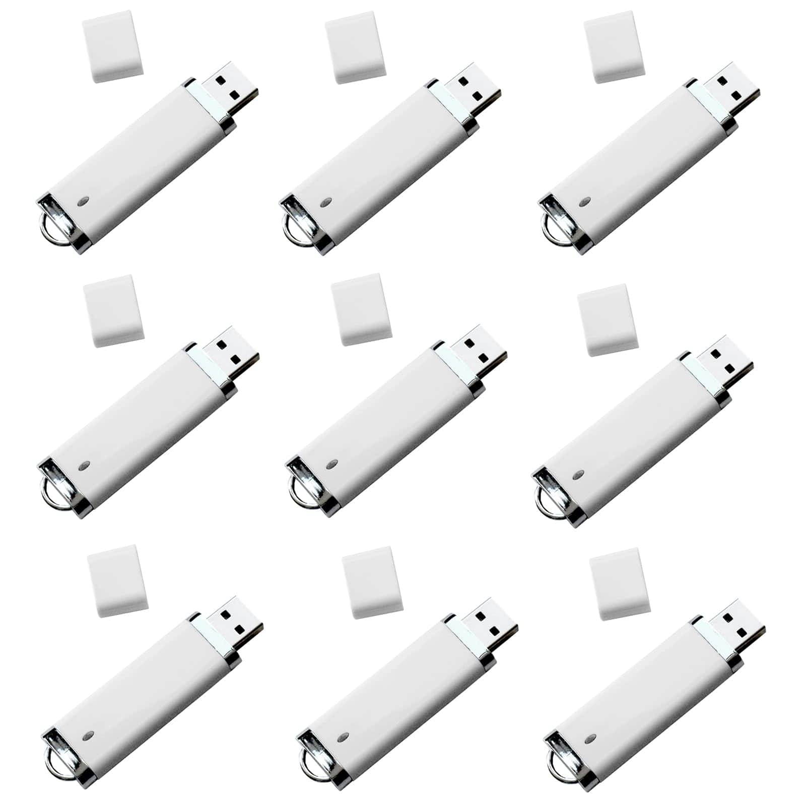 Pack de 50 unidades de Memoria USB lcwamy de 8GB (Blanco,