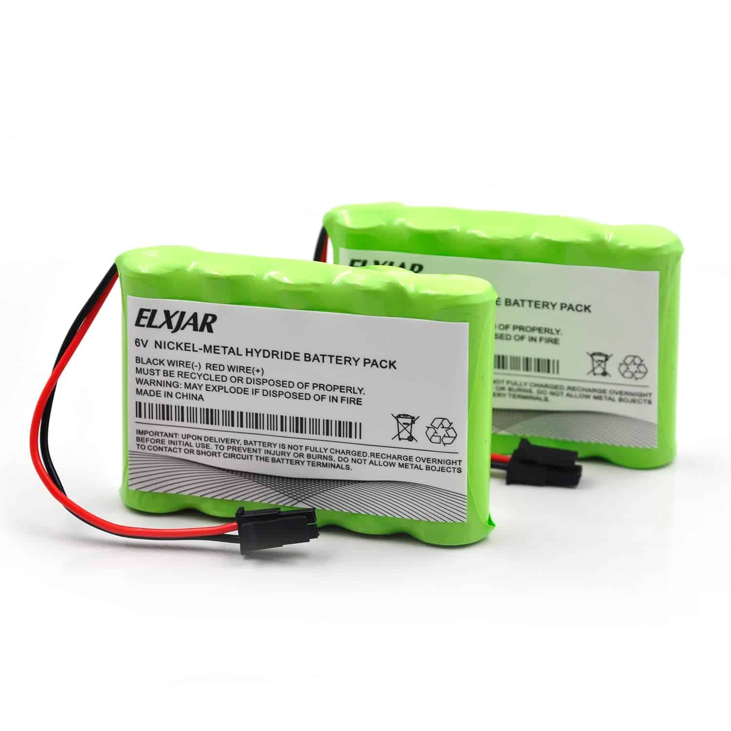 (Paquete de 2) Batería recargable Ni-MH de 6V 2500mAh AA