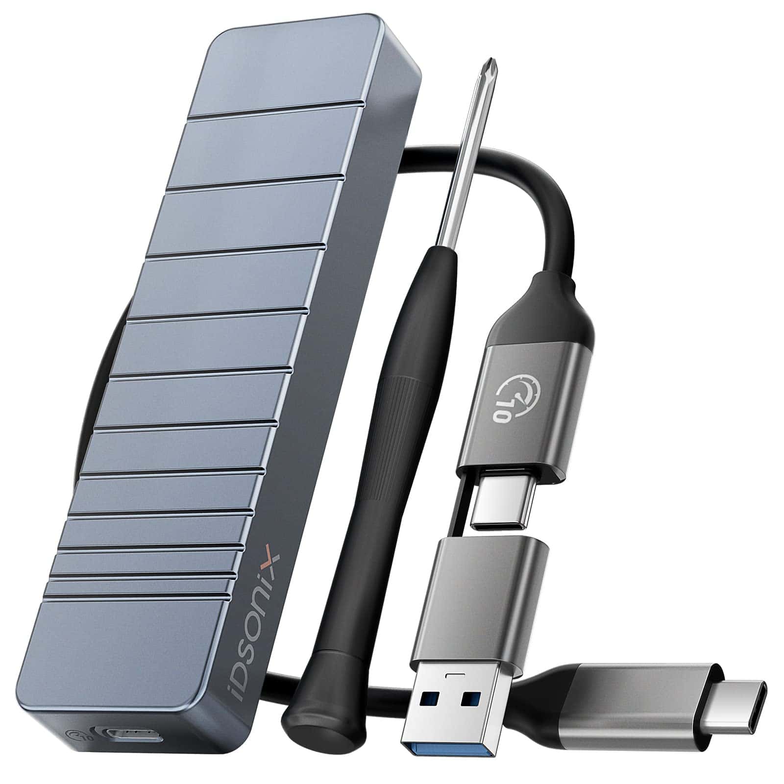 Adaptador de carcasa de SSD NVMe SATA iDsonix [100% Carcasa