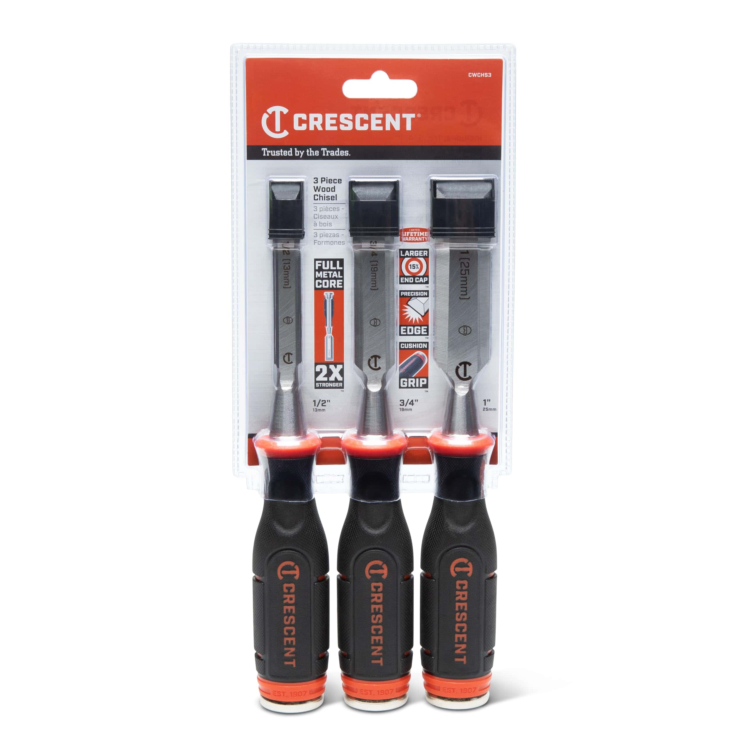 Cincel de Madera Crescent de 3 Piezas, 1/2", 3/4", 1" - - Imagen 5