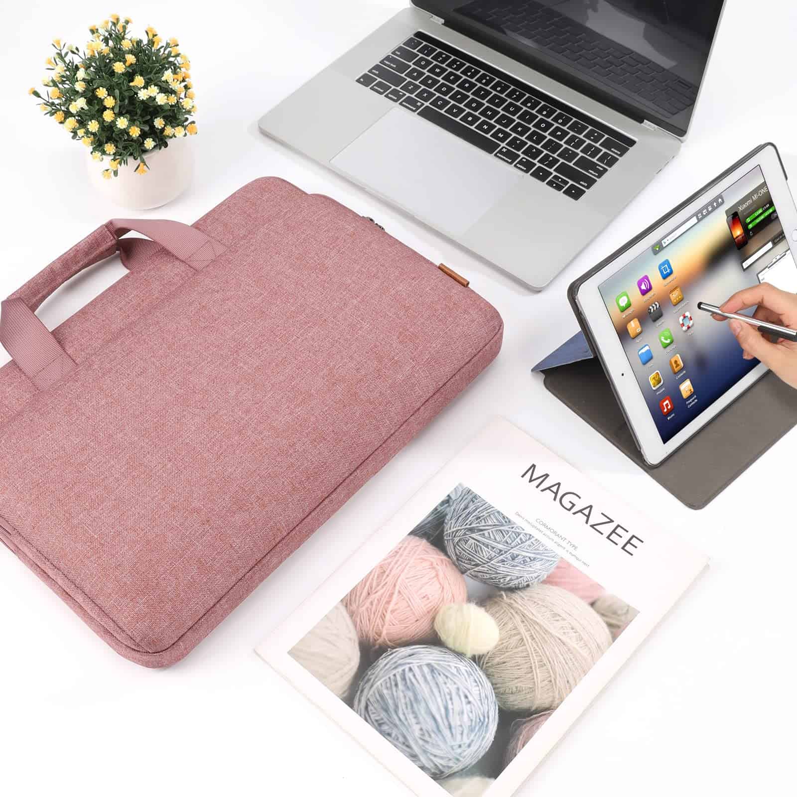 Bolso Tipo Maletin para Laptop DOMISO de 17.3" Rosa - Image 7