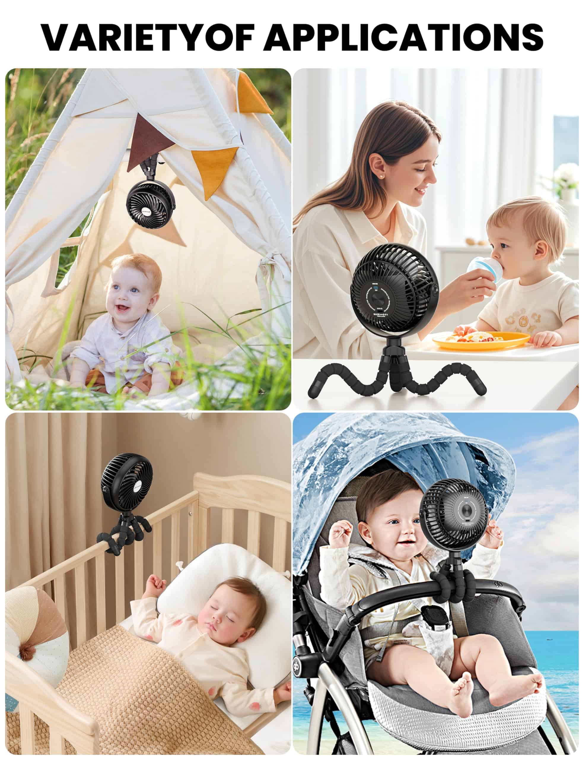 Ventilador para Cochecito de Bebé AMACOOL - 5000mAh - Image 6