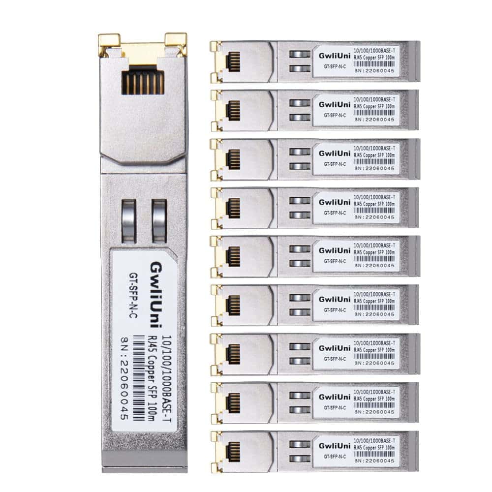 10Pcs 1.25Gbps RJ45 Copper SFP, Módulo transceptor