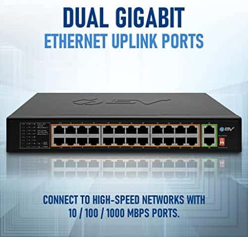 Router BV-Tech POE-SW2402 de 24 Puertos Ethernet -Negro – Lapson México