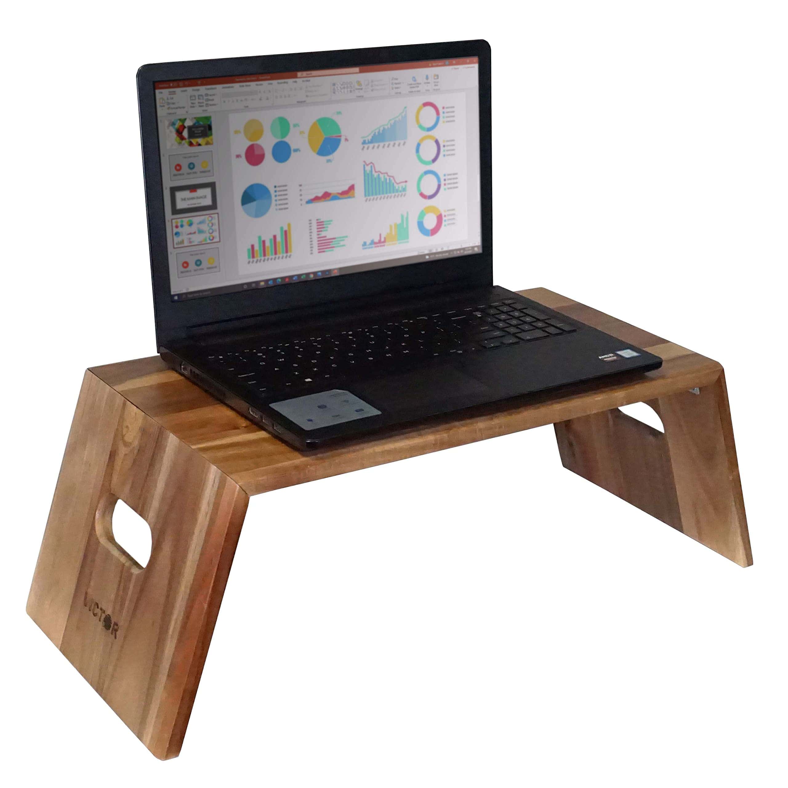 Soporte De Laptop Plegable Victor Dc075 De Madera De Acacia