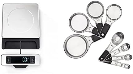 Báscula Digital Oxo Cap. 11pds con Accesorios -Plata