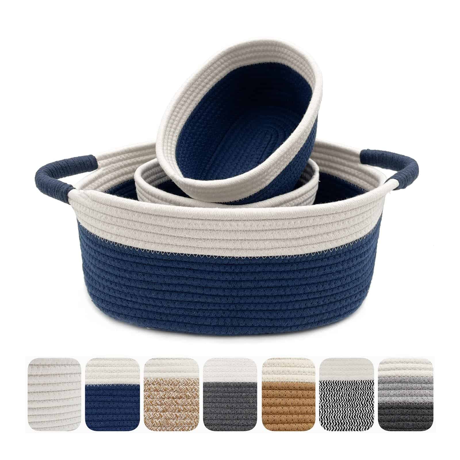 Cesta de almacenamiento de algodón Zalaxt 1 grande + 2