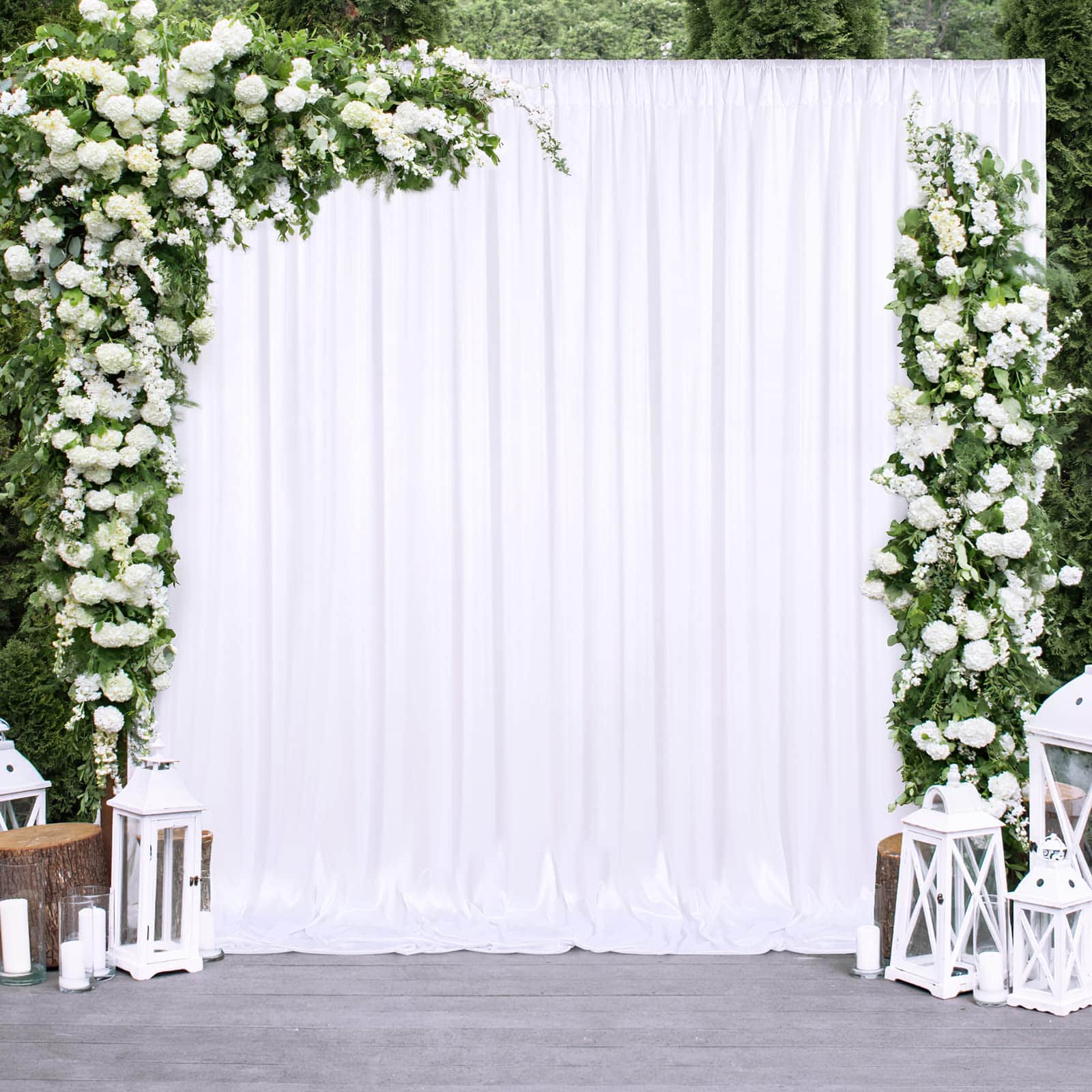 Cortina de Fondo Blanco de 10x10FT para Fiestas Boda