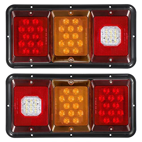 Partsam 2x Luces Traseras LED Triples 45 LEDs Rectangulares