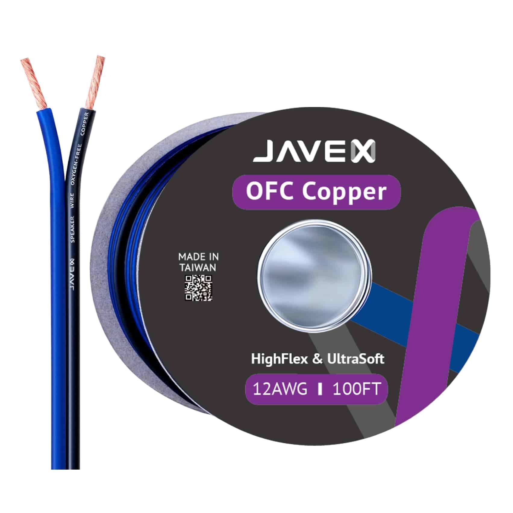 Cable de altavoz para audio JAVEX calibre 12 AWG (100 FT),