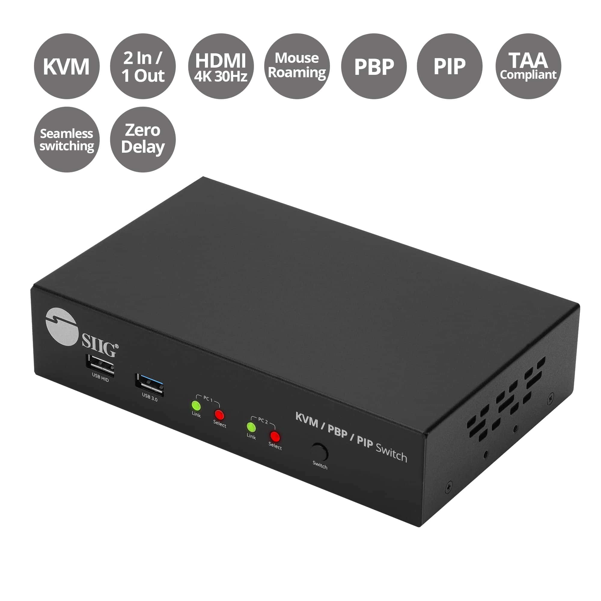 Switch KVM de 2 Puertos 4K HDMI con Picture-by-Picture - Image 3