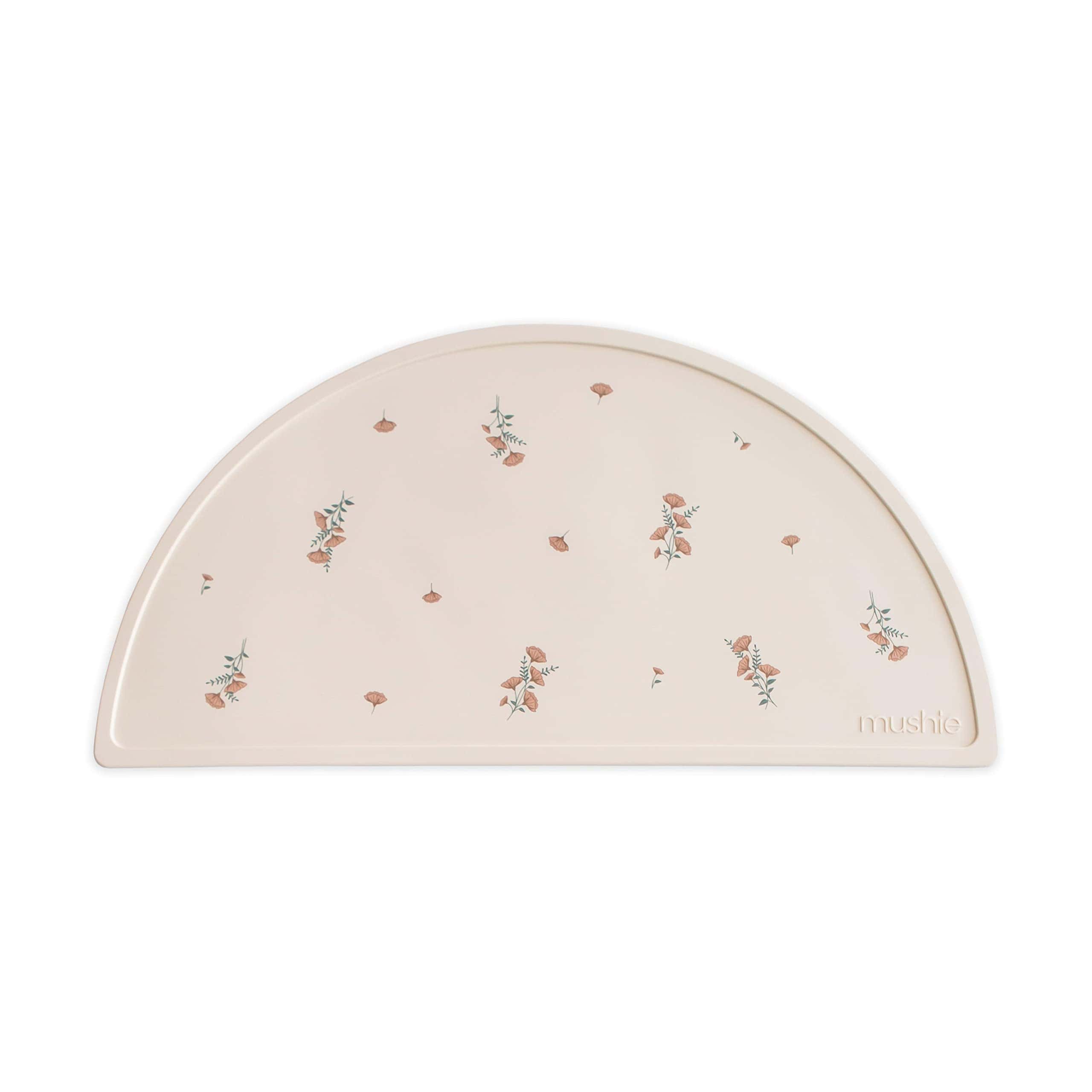Mantel de Silicona mushie para Niños | Diseño -Flores Rosada