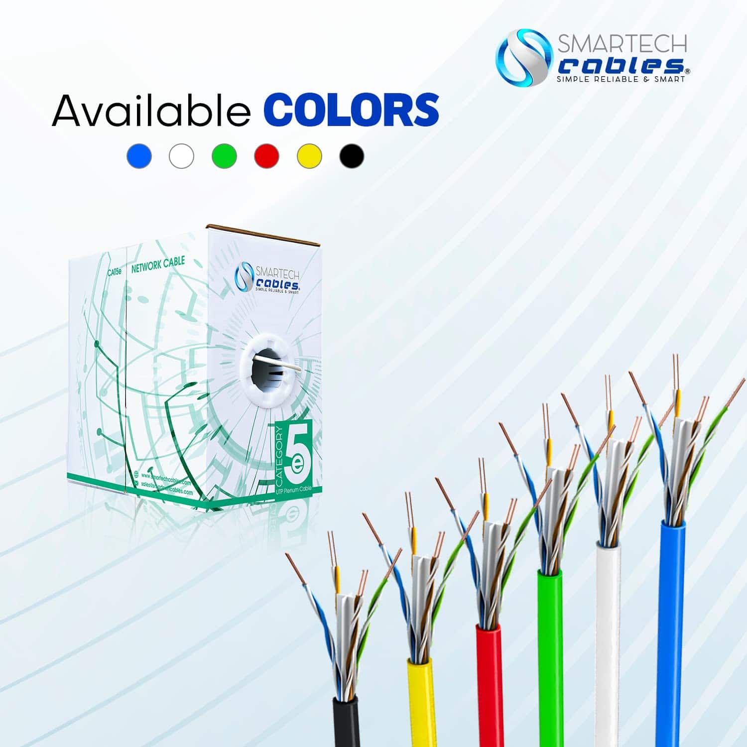 Cable Plenum Cat5e Smartech Cables 1000ft (CMP) - Conductor - Image 7