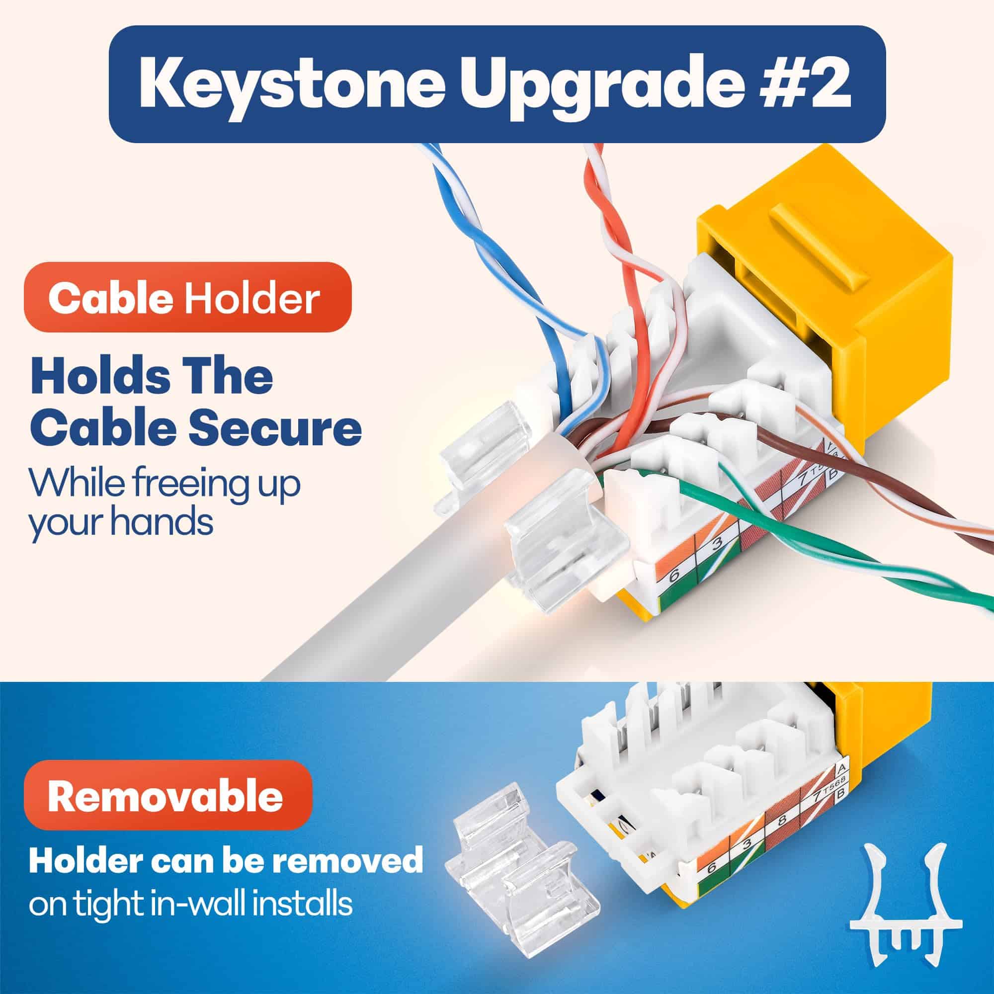 Conjunto de 50 Jacks Keystone Cat6A de 45� Angulados - Image 5