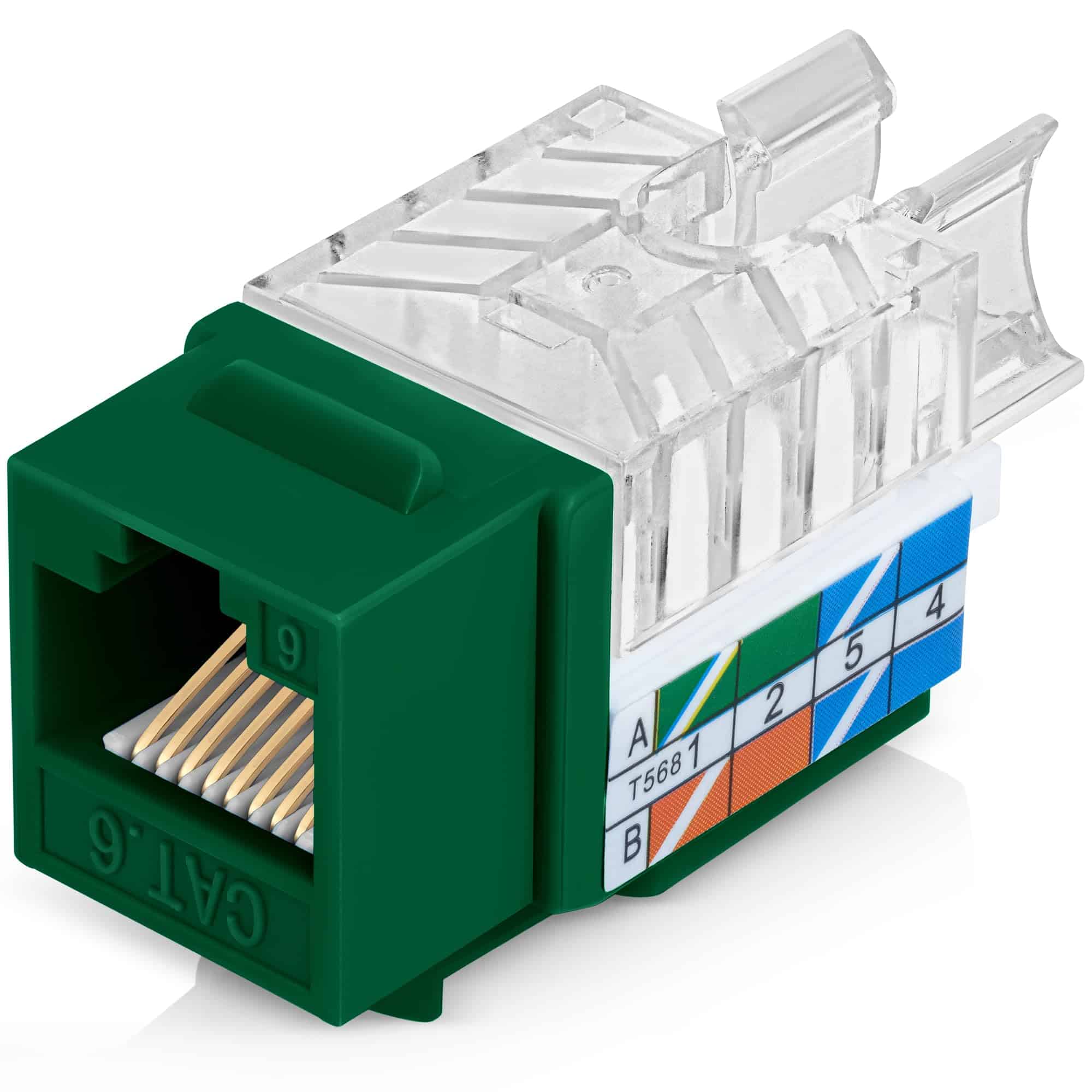 Everest 45° Angulado RJ45 Cat6 Jacks 20-Pack en Verde -
