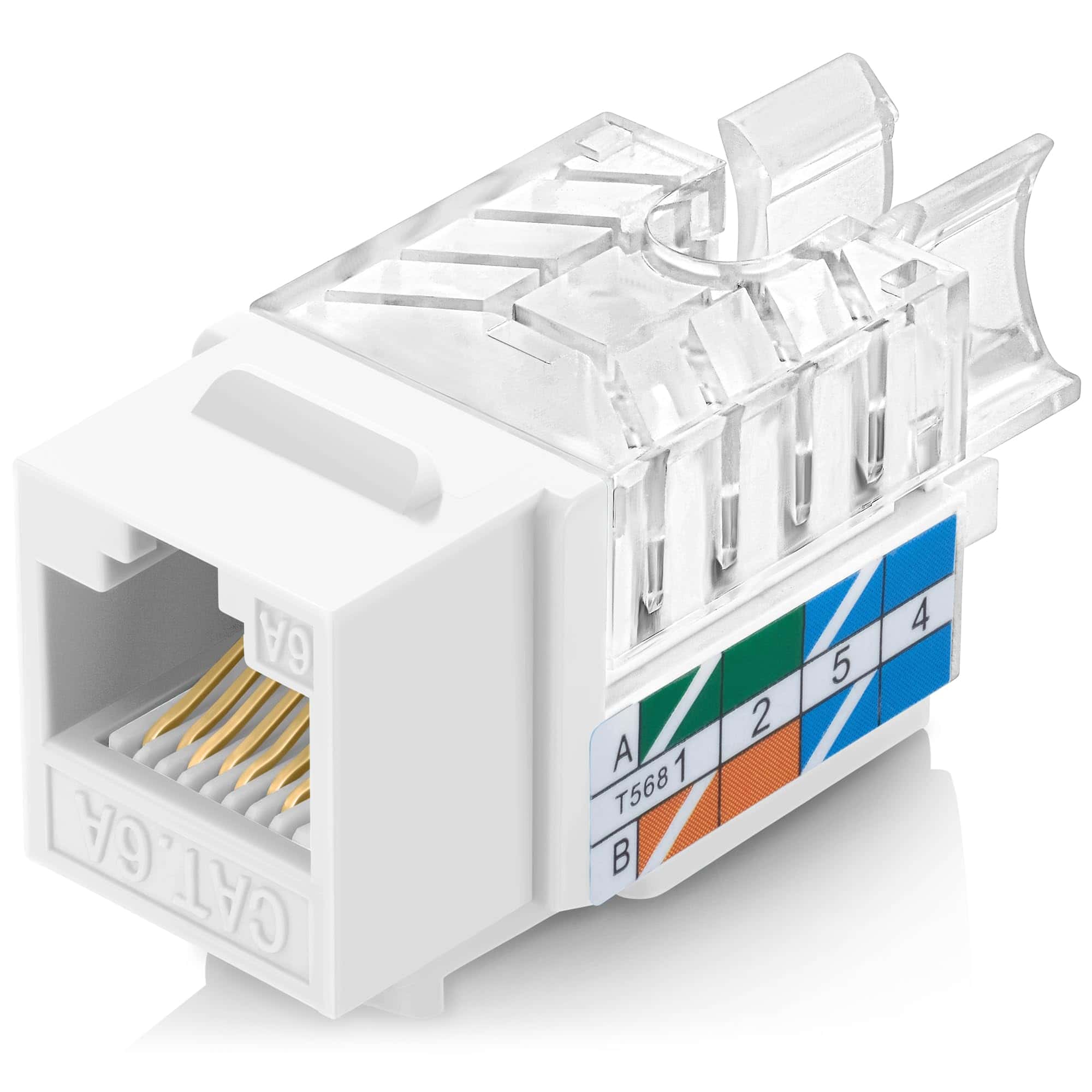 Conjunto de 50 jack Keystone Cat6A de ángulo de 45° Everest