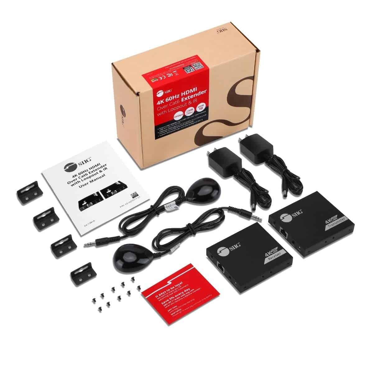 SIIG 4K HDMI Extender Balun Over Cat6/7 230ft with Loopout - Image 9