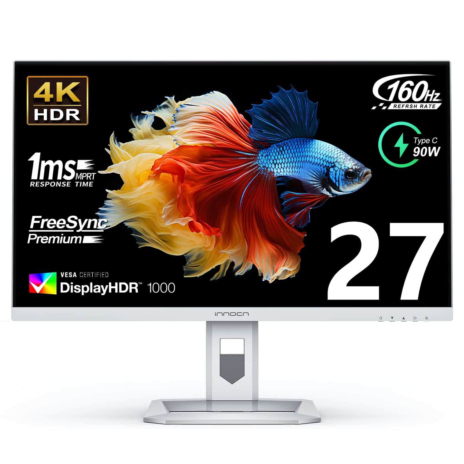 Monitor para Juegos 4K de 27" INNOCN 160Hz UHD 3840 x 2160p