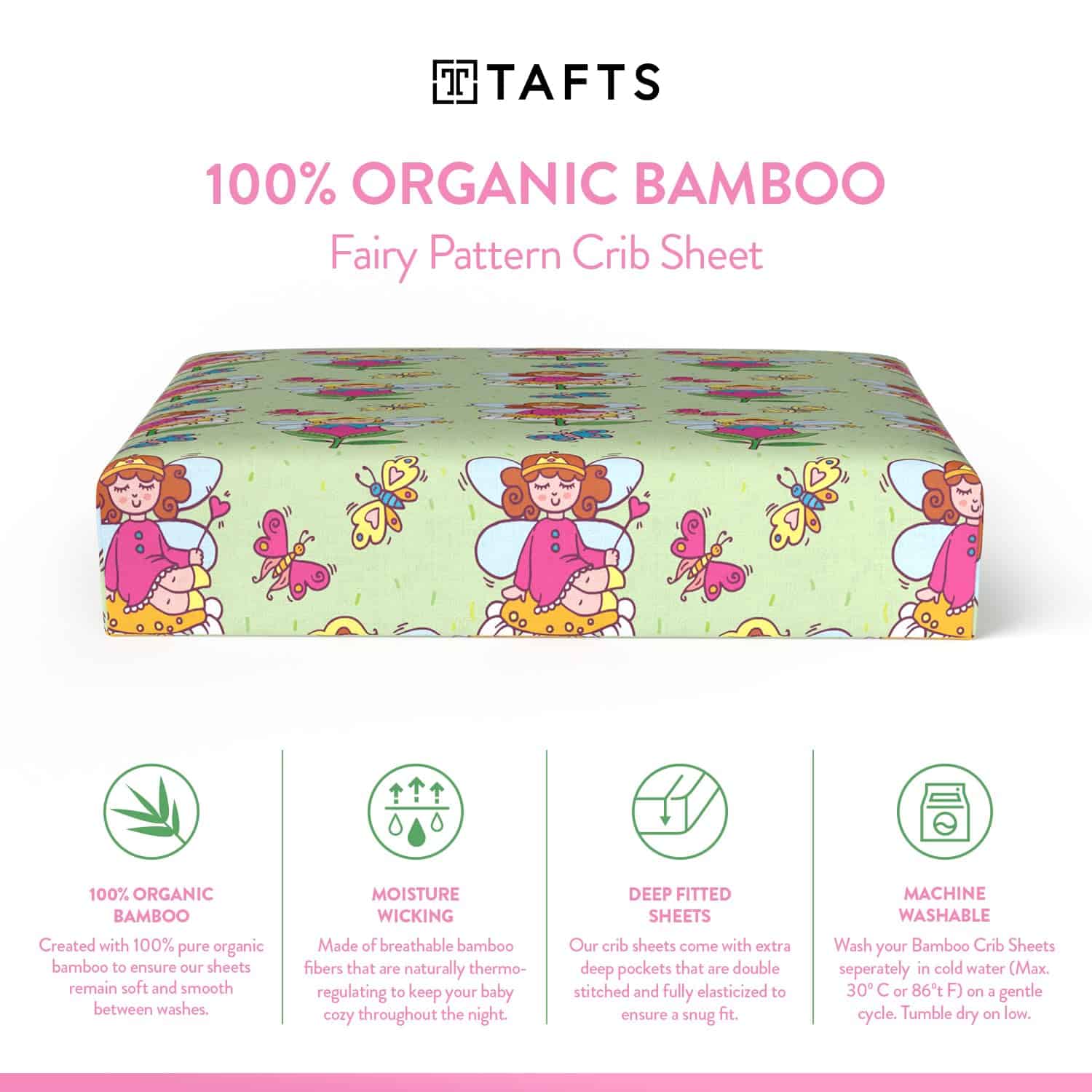 Sábanas Ajustadas Taft 100% Viscosa para Cuna, Niñas, Niños - Imagen 3