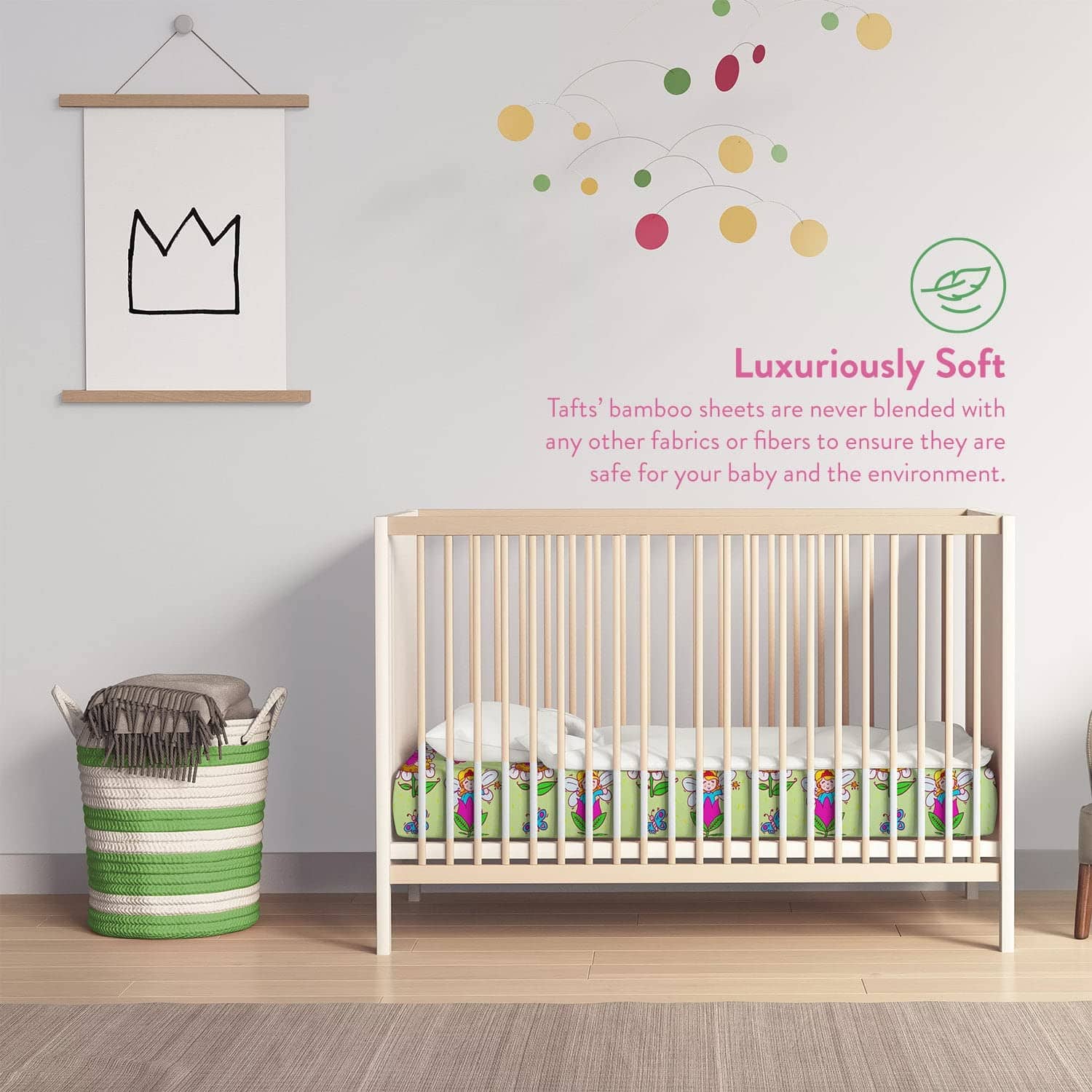 Sábanas Ajustadas Taft 100% Viscosa para Cuna, Niñas, Niños - Imagen 4