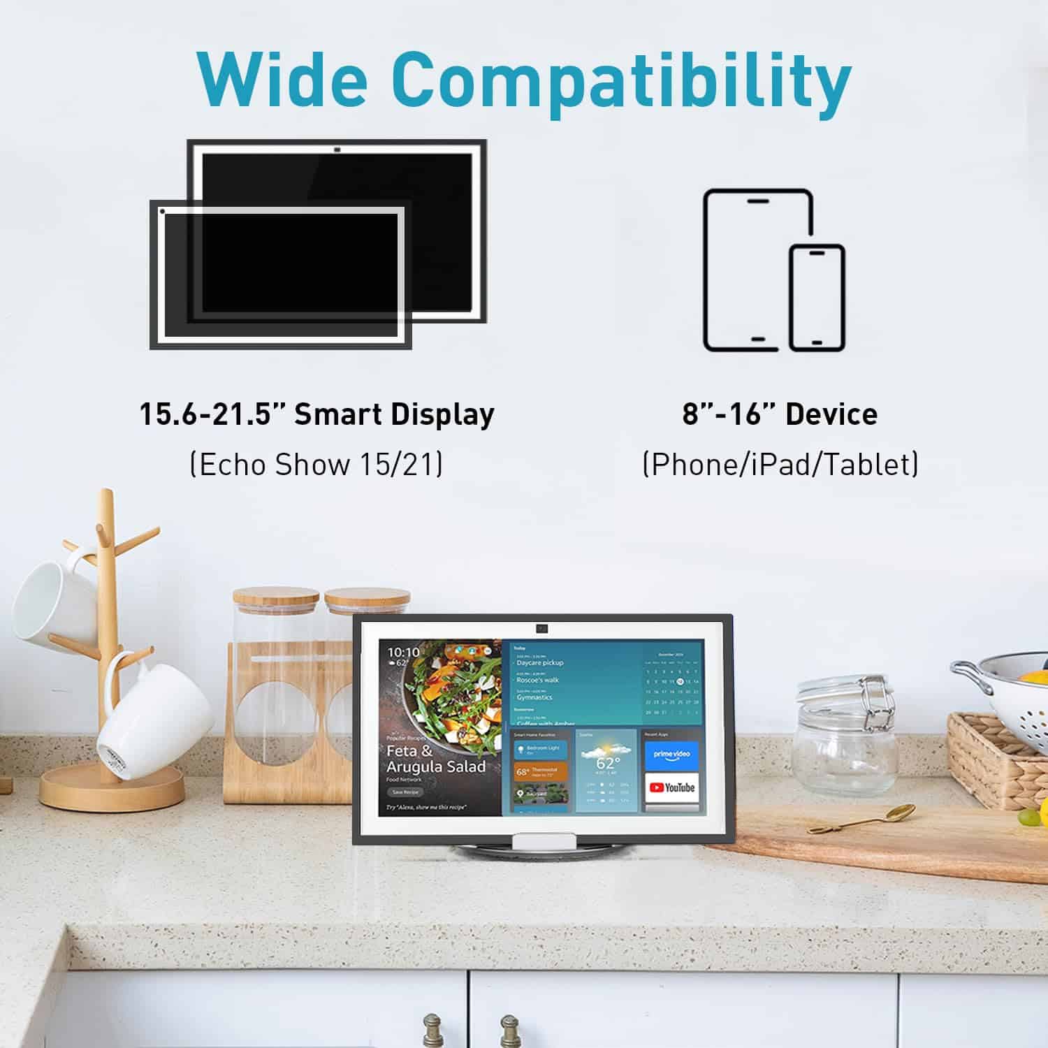 Soporte inclinable y giratorio Letlar para Echo Show 15, - Imagen 6