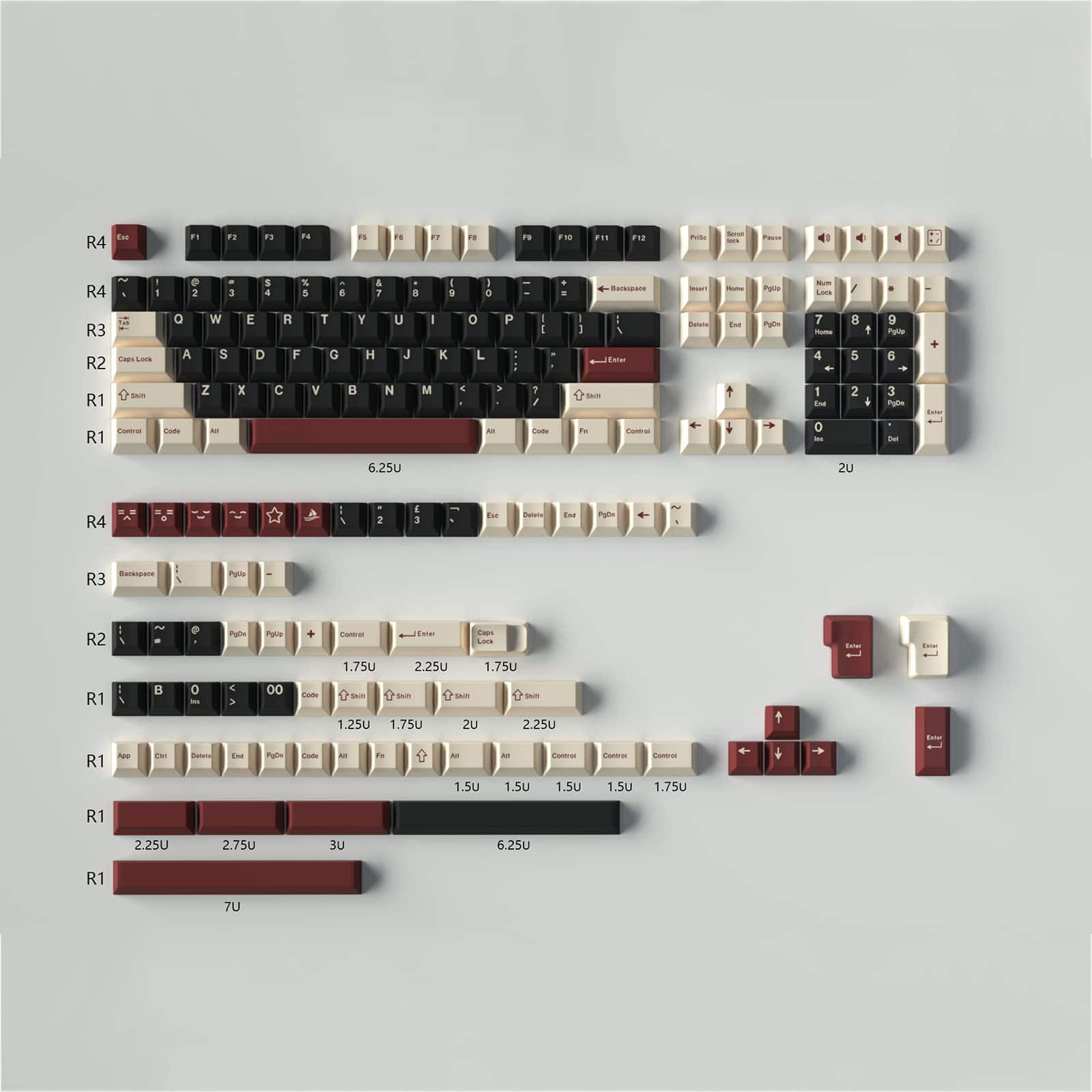 Teclas Sumgsn Para Teclado Mecánico ISO ANSI 173 Piezas