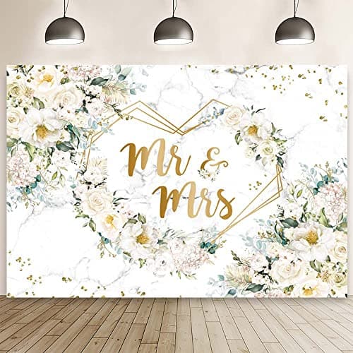 Fondo de Mr and Mrs Floral para Despedida de Soltera Flores
