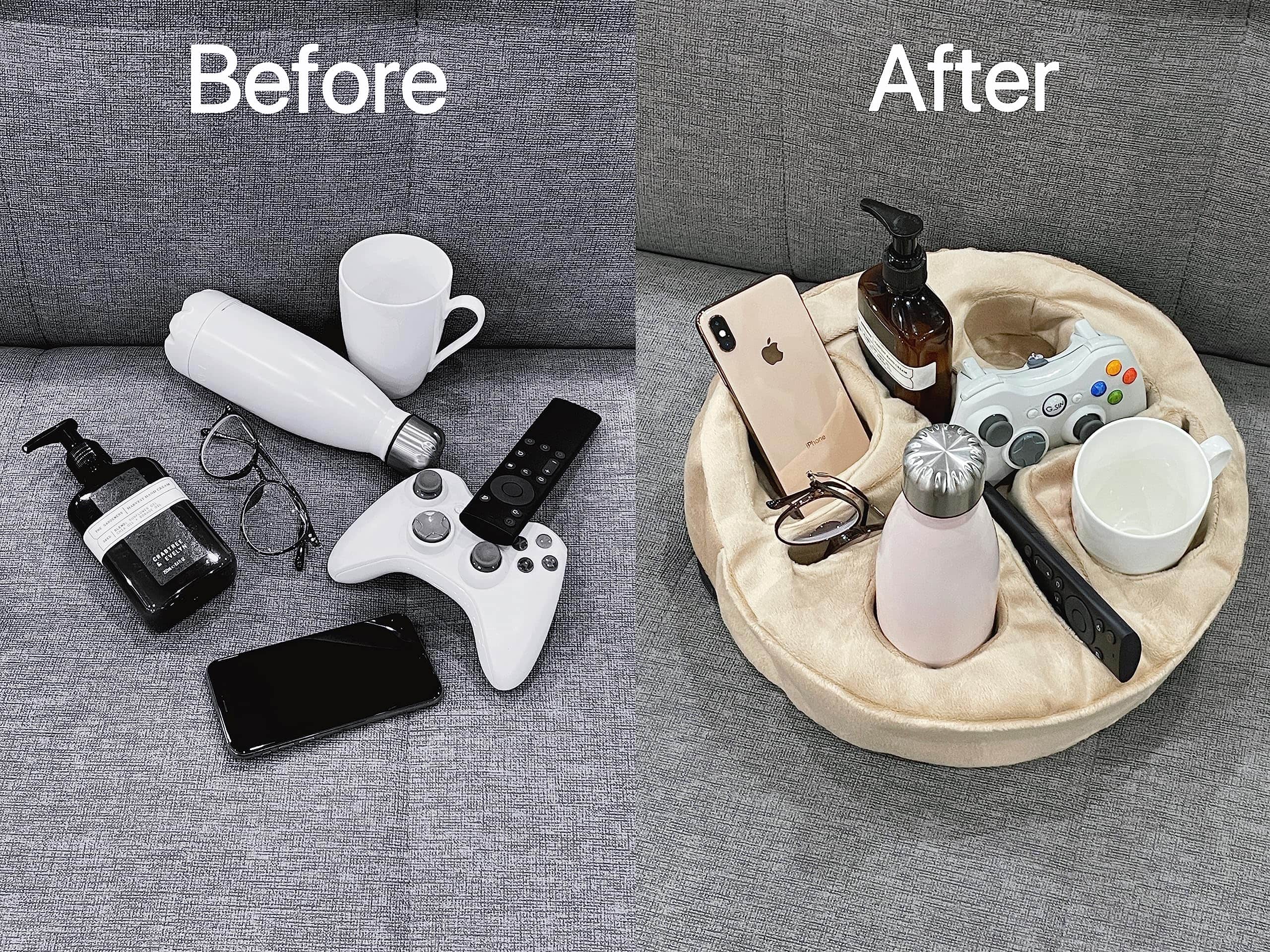 Charola Snacks Sillon Xchouxer Porta Celular Control -Crema - Imagen 4
