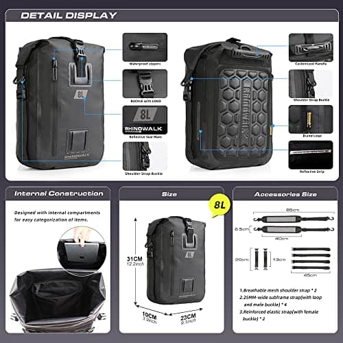 Bolso de cola para motocicleta Rhinowalk Bolso lateral para - Imagen 3