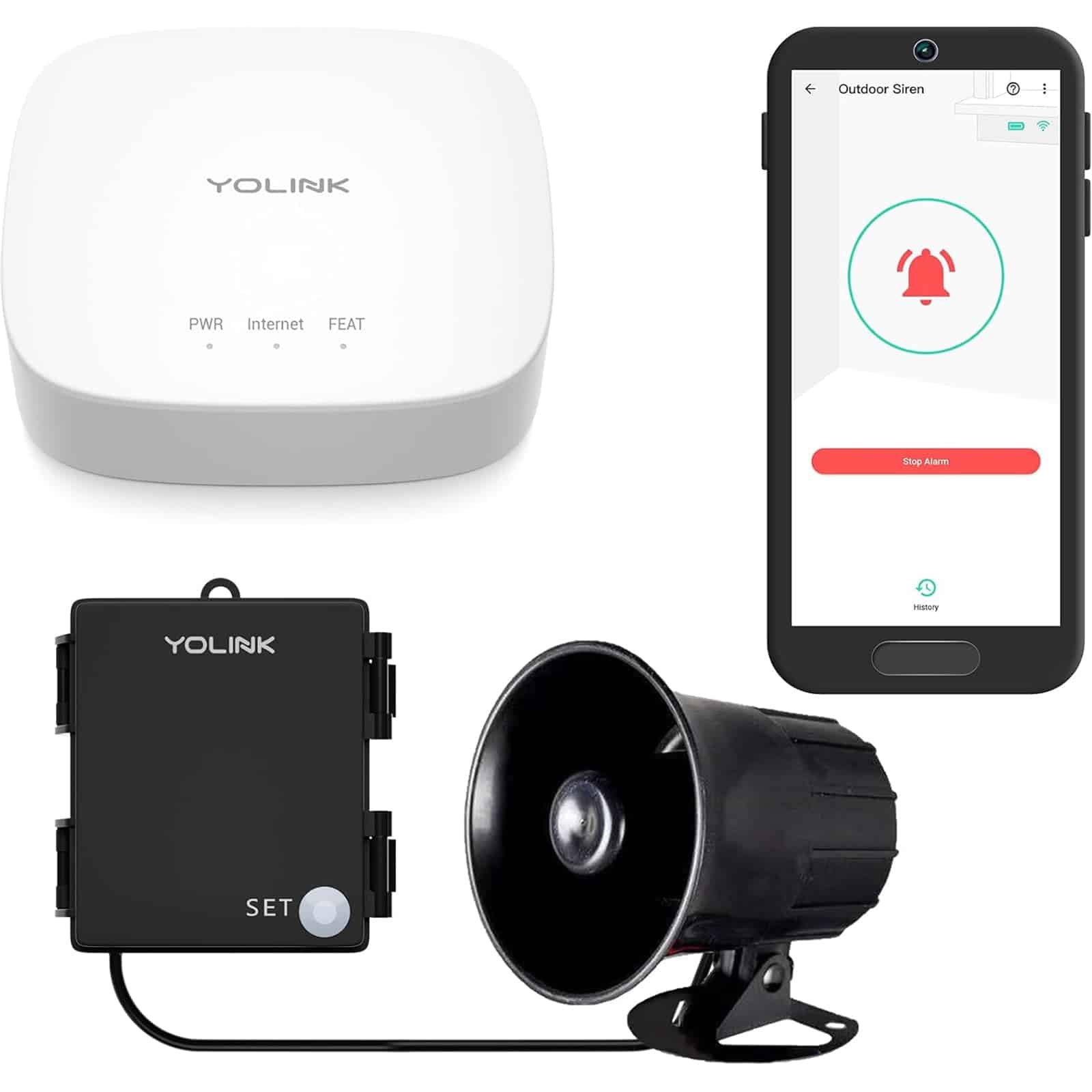 Kit de controlador de alarma y sirena de seguridad exterior