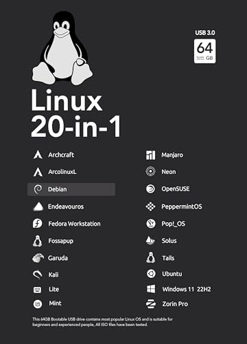 64gb - 20-en-1, Unidad De Usb Arrancable 3.0 Para Linux Y