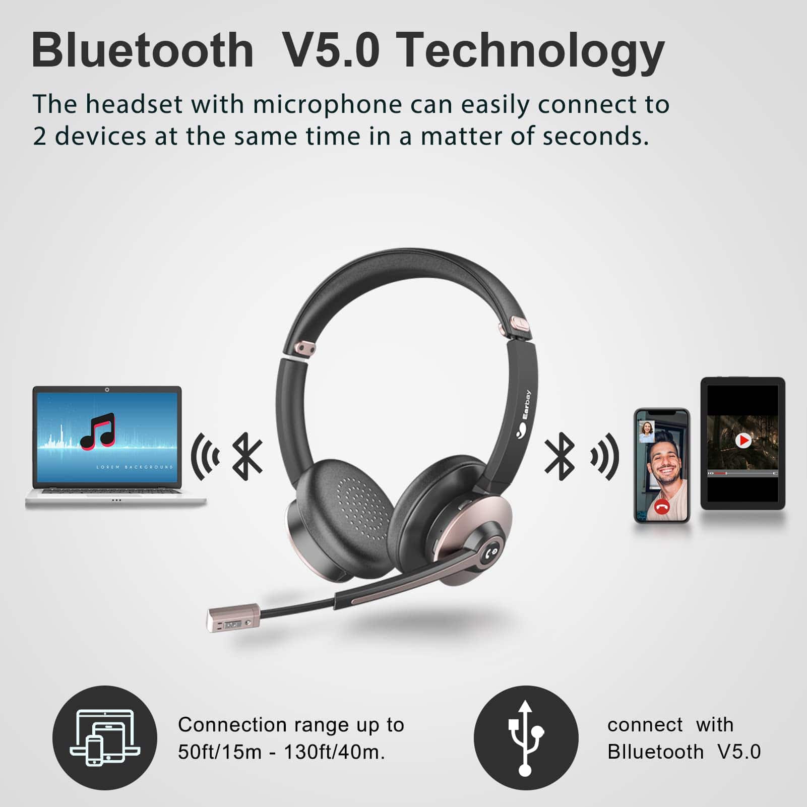 Auriculares Inalámbricos Earbay, Auriculares Bluetooth con - Image 6