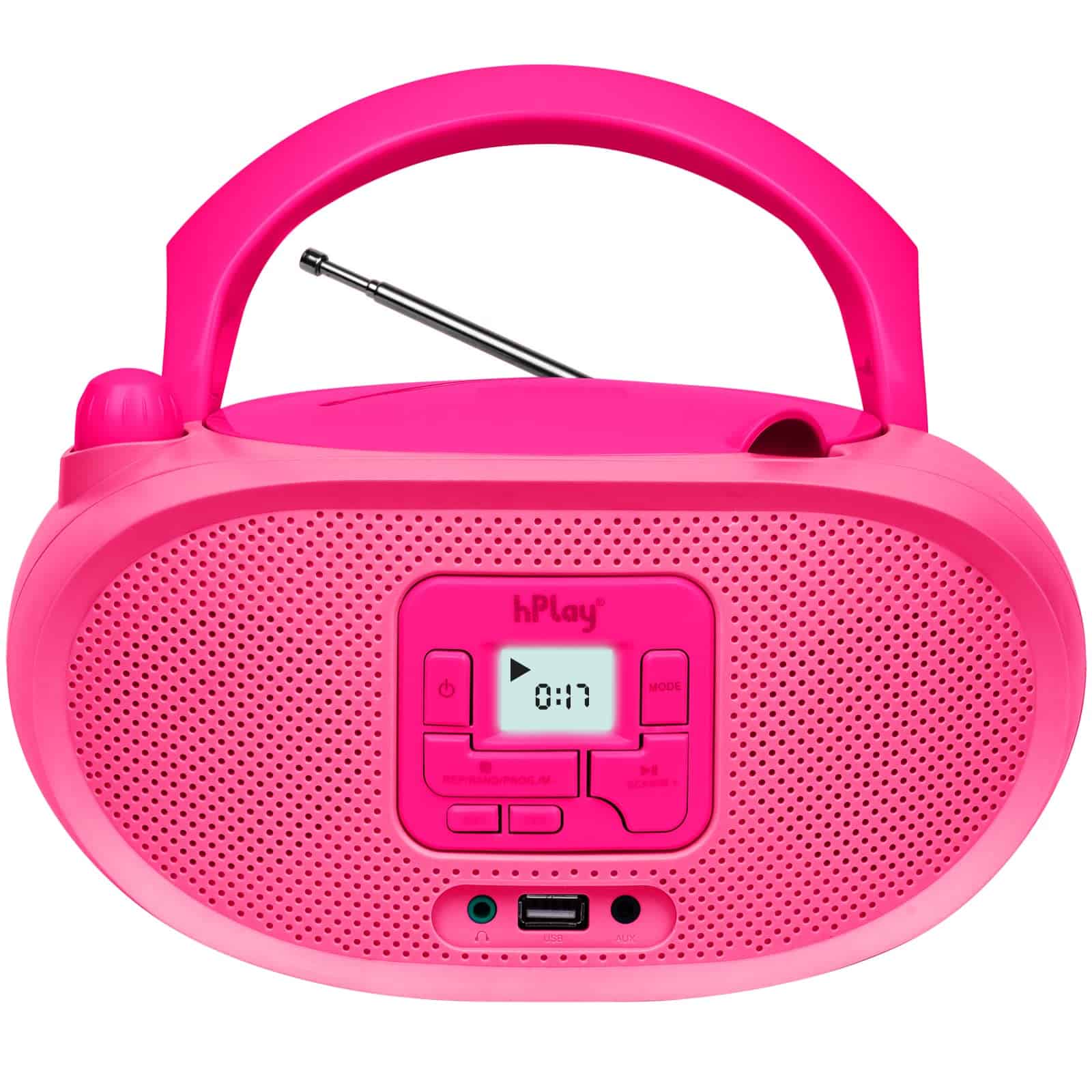hPlay Gummy GC04B Reproductor de CD Boombox -Rosa