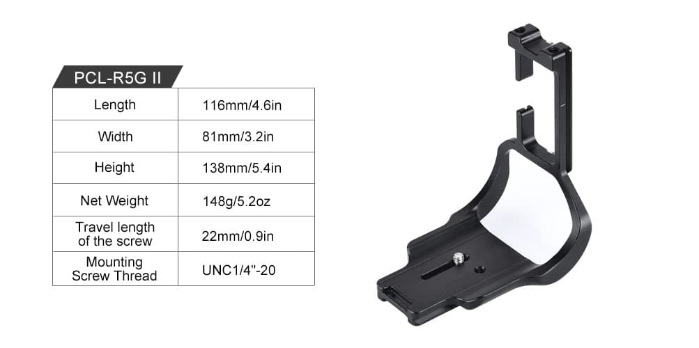 SUNWAYFOTO PCL-R5G II L Plate para Canon EOS R5 IV Cámara - Image 4